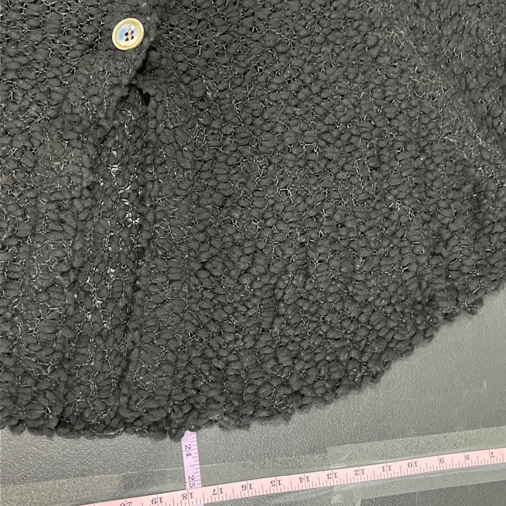Bitte Kai Rand Black Textured Knit Poncho Sweater Womens Sz L/2 Cape Scandi Chic - Picture 9 of 9